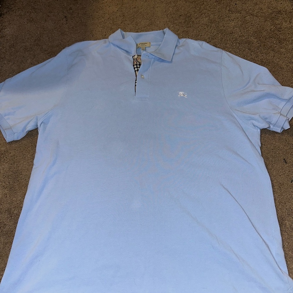 Burberry Sky Blue Polo Shirt for Men